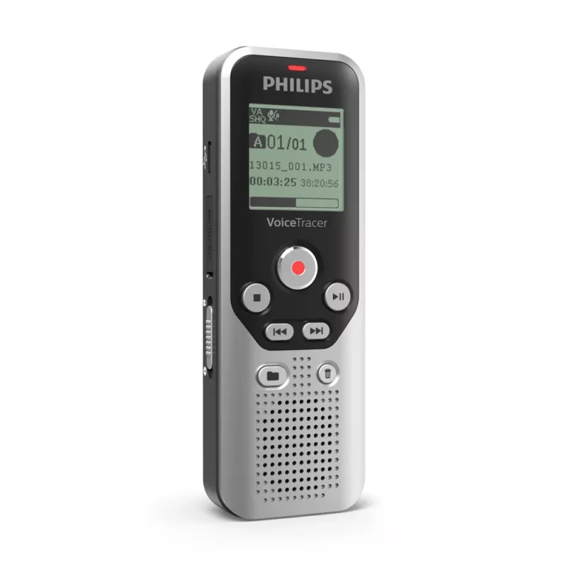 Philips DVT1250 dictafoon intern geheugen & flashkaart zwart, grijs