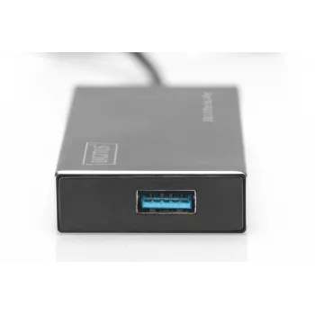 DIGITUS USB 3.0-hub, 4-voudig incl. 5V/2A voeding aluminium behuizing