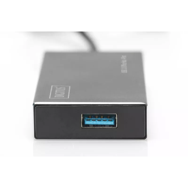 DIGITUS USB 3.0-hub, 4-voudig incl. 5V/2A voeding aluminium behuizing