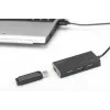 DIGITUS USB 3.0-hub, 4-voudig incl. 5V/2A voeding aluminium behuizing