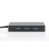 DIGITUS USB 3.0-hub, 4-voudig incl. 5V/2A voeding aluminium behuizing