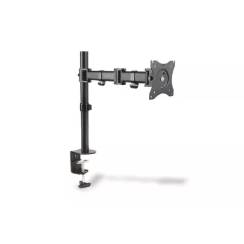 “DIGITUS” enkelvoudige monitor-tafelklemsteun, zwart, 45° draaibaar, 45° kantelbaar, 360° roteerbaar, 15 inch - 27 inch TFT, max. belasting 8 kg, VESA max. 100x100