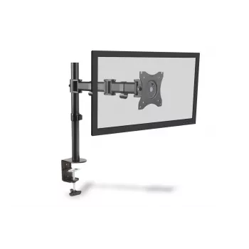 “DIGITUS” enkelvoudige monitor-tafelklemsteun, zwart, 45° draaibaar, 45° kantelbaar, 360° roteerbaar, 15 inch - 27 inch TFT, max. belasting 8 kg, VESA max. 100x100