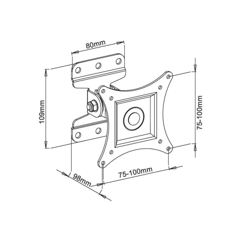 Techly wandsteun voor LCD LED 13-30 inch, volledig beweegbaar, wit