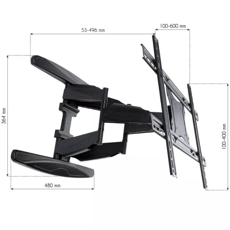 Techly 40-80 ultra slank full motion LCD tv-wandsteun zwart” ICA-PLB 172L