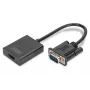 DIGITUS VGA naar HDMI-converter + audio (3,5mm) Full HD (1080p), kabeltype 15 cm zwart
