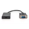 DIGITUS VGA naar HDMI-converter + audio (3,5mm) Full HD (1080p), kabeltype 15 cm zwart