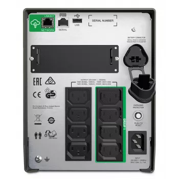 APC Smart-UPS SMT1500IC - 8x C13, USB, SmartConnect, 1500VA, line-interactive, 1,5 kVA, 1000 W, sinus, 151 V, 302 V