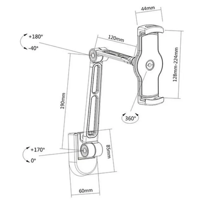 Techly ICA-TBL 2802 houder passieve houder tablet/UMPC zwart