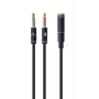 Audio-adapter Gembird CCA-418M 3,5 mm bus naar 2×3,5 mm stekker, 0,2 m, zwart