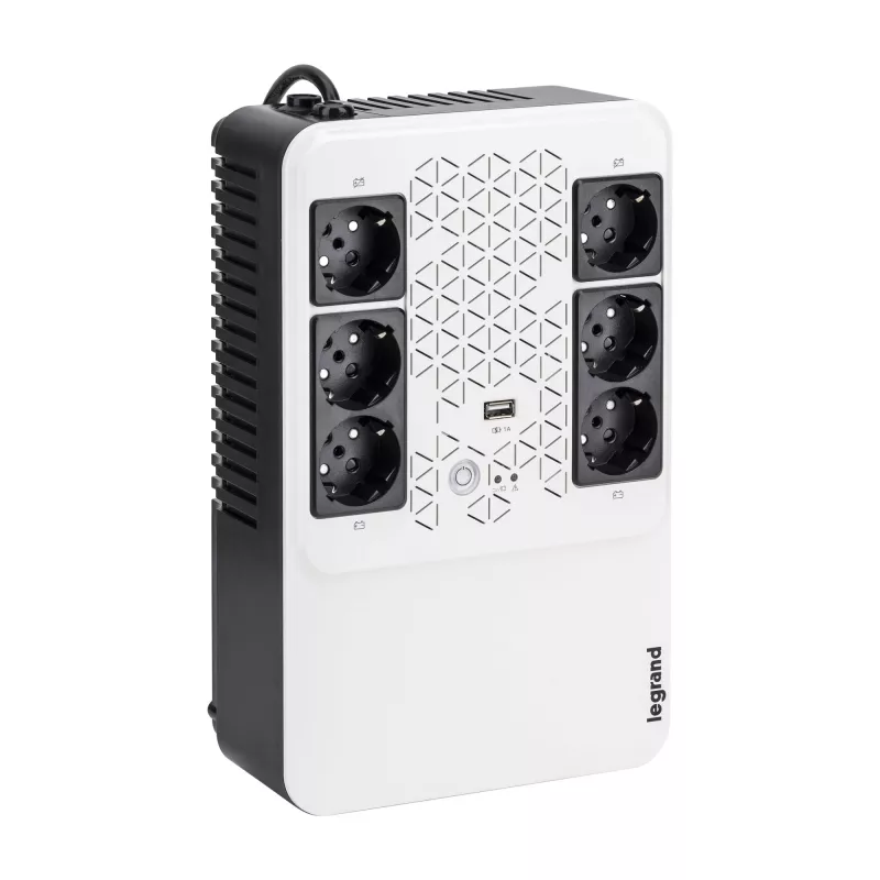 Legrand Keor Multiplug 800 AVR 310084 line-interactieve UPS, 800 VA / 480 W, 6 FR-stopcontacten (4+2), USB, RJ-45