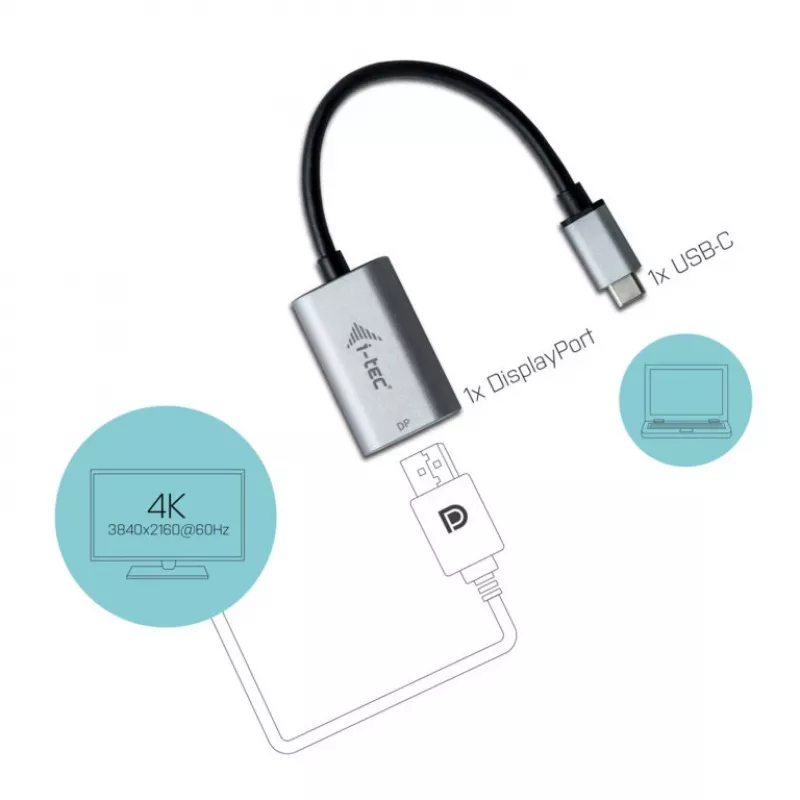 i-tec Metal USB-C DisplayPort-adapter 4K/60Hz
