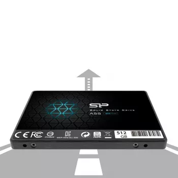 2,5 inch SATA III SSD Silicon Power Ace A55 — 512 GB, 3D TLC, tot 560/530 MB/s, 7 mm, zwart