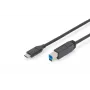 DIGITUS ASSMANN USB Type-C verbindingskabel, type C naar B M/M, 2m 3A, 5GB versie zwart