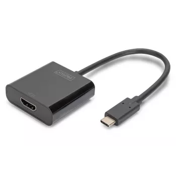 DIGITUS USB Type-C naar HDMI adapter, 4K/30Hz kabellengte: 20cm zwart