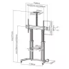 Techly ICA-TR24 mobiele tv-standaard, 60-100 inch, 100 kg, met planken