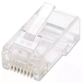 Intellinet RJ45 modulaire stekker, Cat5e, UTP, 3-tandig, voor massieve draad, 15 µ vergulde contacten, 100-pack