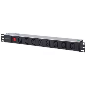 Intellinet 19 inch 1U rackmount 8-voudige C13 power distribution unit (PDU) met afneembaar netsnoer en C20-ingang aan de achterzijde