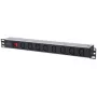 Intellinet 19 inch 1U rackmount 8-voudige C13 power distribution unit (PDU) met afneembaar netsnoer en C20-ingang aan de achterzijde