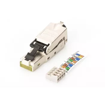 DIGITUS CAT6a veldconfectoneerbare stekker - STP, stofkap, knikbescherming