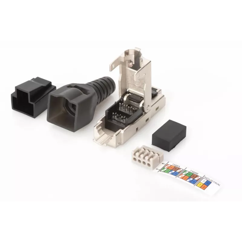 DIGITUS CAT6a veldconfectoneerbare stekker - STP, stofkap, knikbescherming