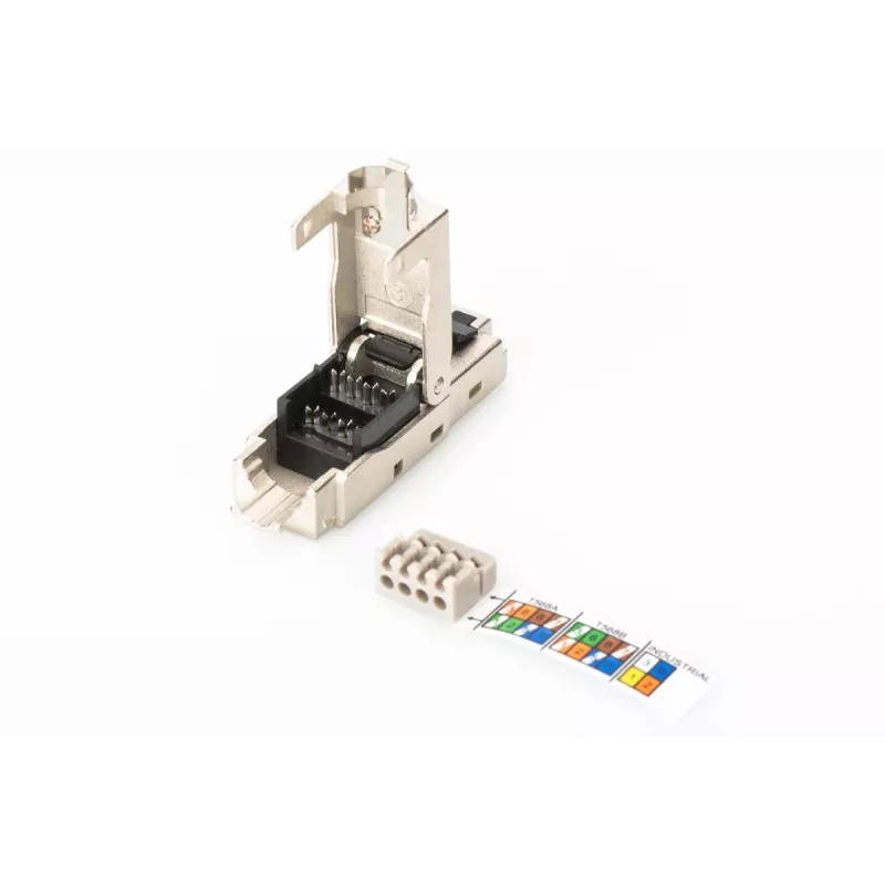 DIGITUS CAT6a veldconfectoneerbare stekker - STP, stofkap, knikbescherming