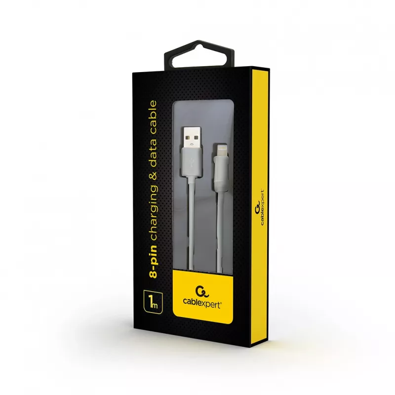 GEMBIRD USB-naar-8-pin laad- en datakabel, 1 m – wit