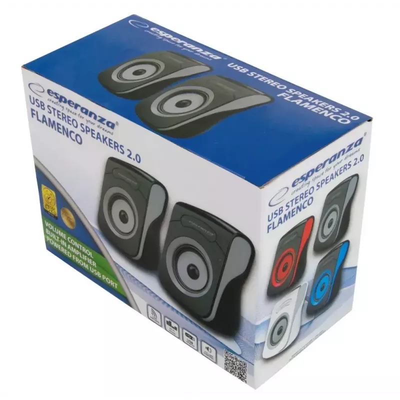 Luidspreker 2.0 USB Flamenco zwart/grijs, EP140KE, 6W