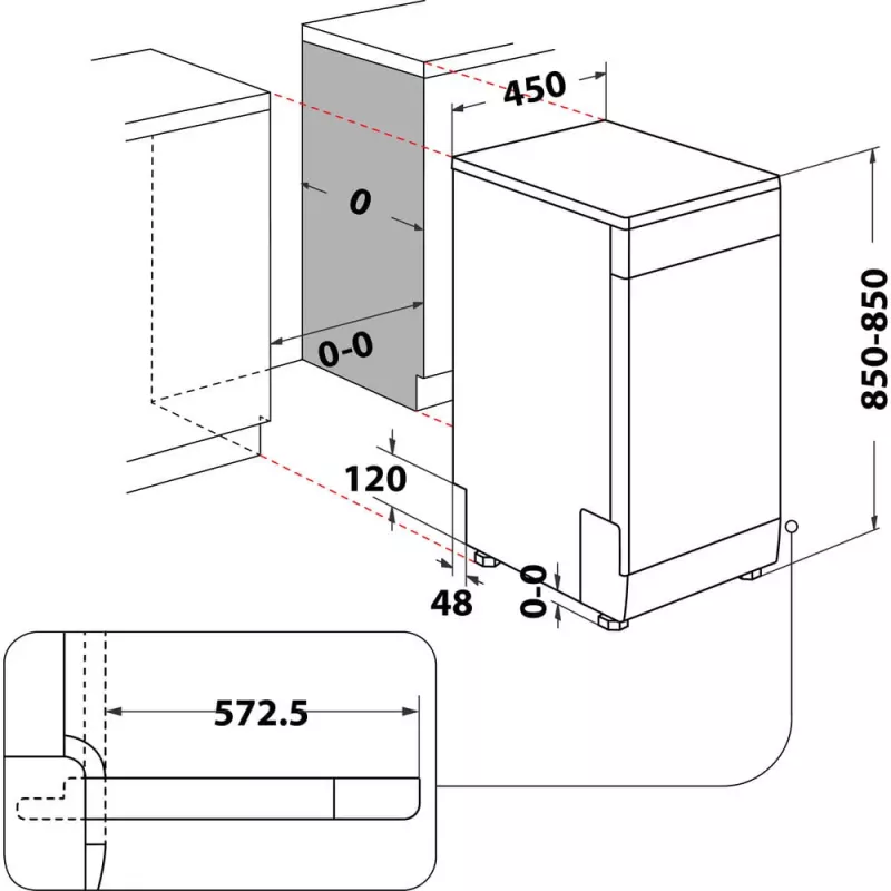 Whirlpool WSFO 3O23 PF vrijstaand 10 couverts