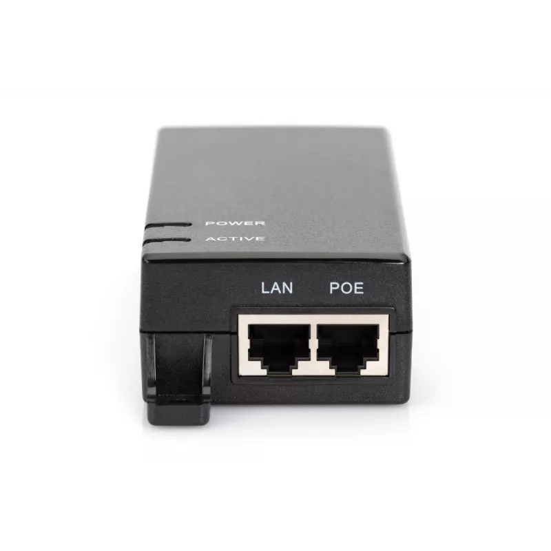 DIGITUS Gigabit PoE-injector, 802.3af 10/100/1000Mbps, power pins: 4/5(+), 7/8(-), output max. 48V, 15.4W