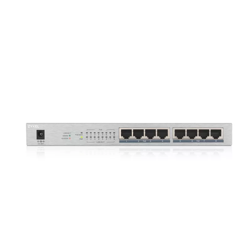 Zyxel GS1008HP unmanaged Gigabit Ethernet (10/100/1000) Power over Ethernet (PoE) grijs