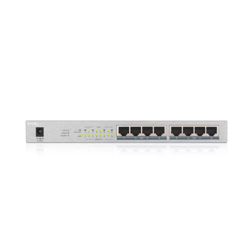 Zyxel GS1008HP unmanaged Gigabit Ethernet (10/100/1000) Power over Ethernet (PoE) grijs