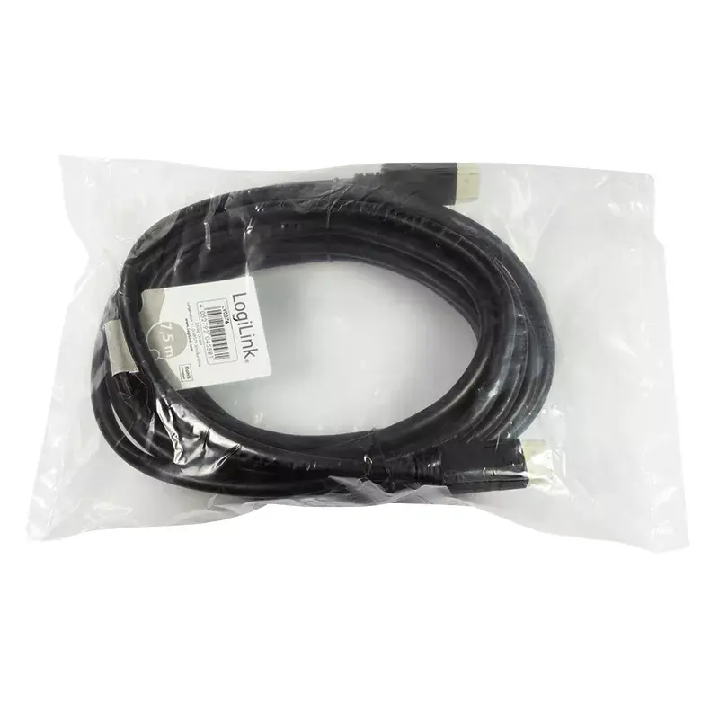 DisplayPort-kabel LogiLink CV0076 7,5 m zwart