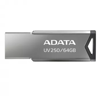 CompactFlash USB-stick ADATA UV250 64 GB, zilver, 45,4×14,9×5,35 mm, 5,6 g