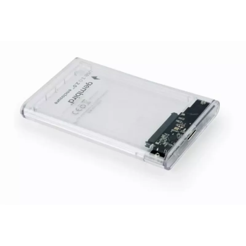 GEMBIRD USB 3.0 behuizing voor 2,5 inch SATA HDD 9,5 mm, transparant kunststof