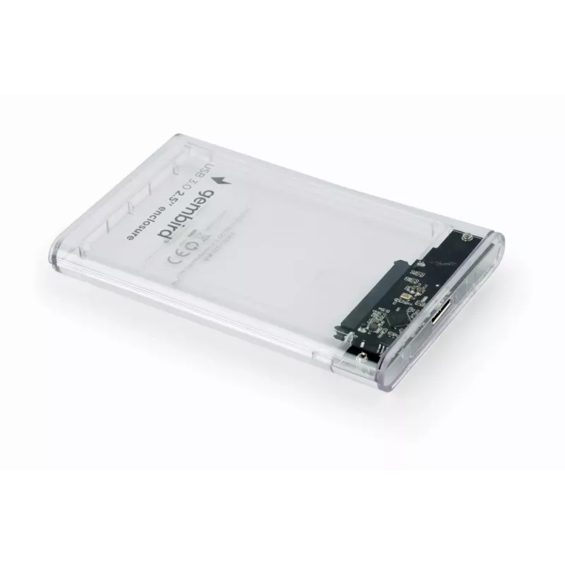 GEMBIRD USB 3.0 behuizing voor 2,5 inch SATA HDD 9,5 mm, transparant kunststof