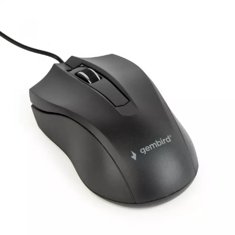 Bedrade tweekleurige optische muis Gembird MUS-3B-01 — USB Type-A, 1000 DPI, 3 toetsen, zwart