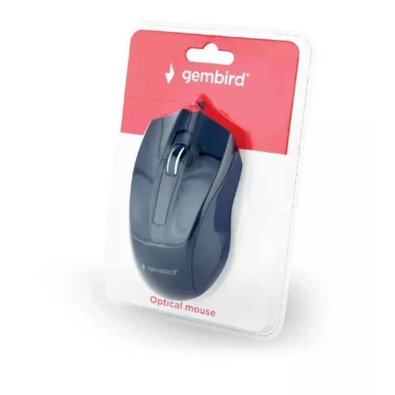 Bedrade tweekleurige optische muis Gembird MUS-3B-01 — USB Type-A, 1000 DPI, 3 toetsen, zwart