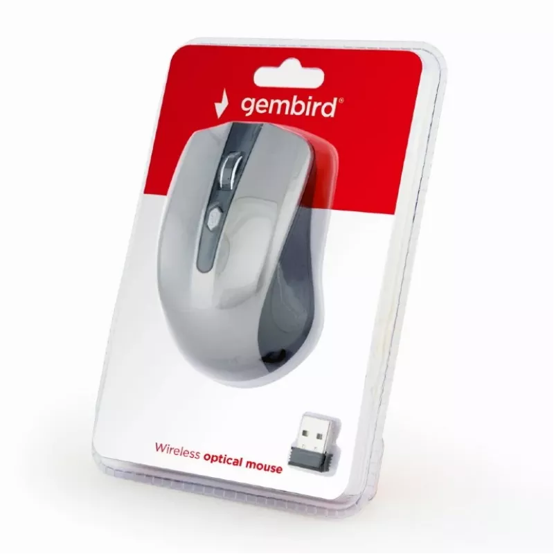 GEMBIRD draadloze optische muis MUSW-4B-04-BG – 4 toetsen zwart/spacegrijs