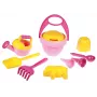 Lena Happy Sand Girls I 10 st., zandspeelgoedset, vanaf 1 jaar, roze, geel
