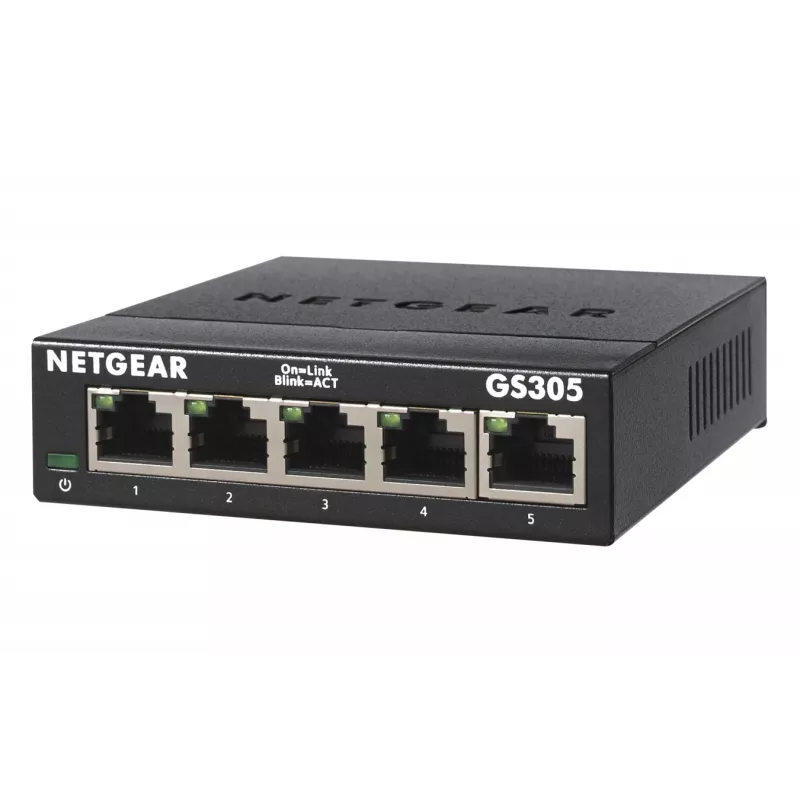 NETGEAR GS305 unmanaged L2 gigabit ethernet (10/100/1000) zwart