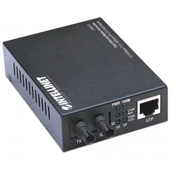 Intellinet Fast Ethernet-mediaconverter, 10/100Base-Tx naar 100Base-Fx (ST) multimode, 2 km (1,24 mijl)