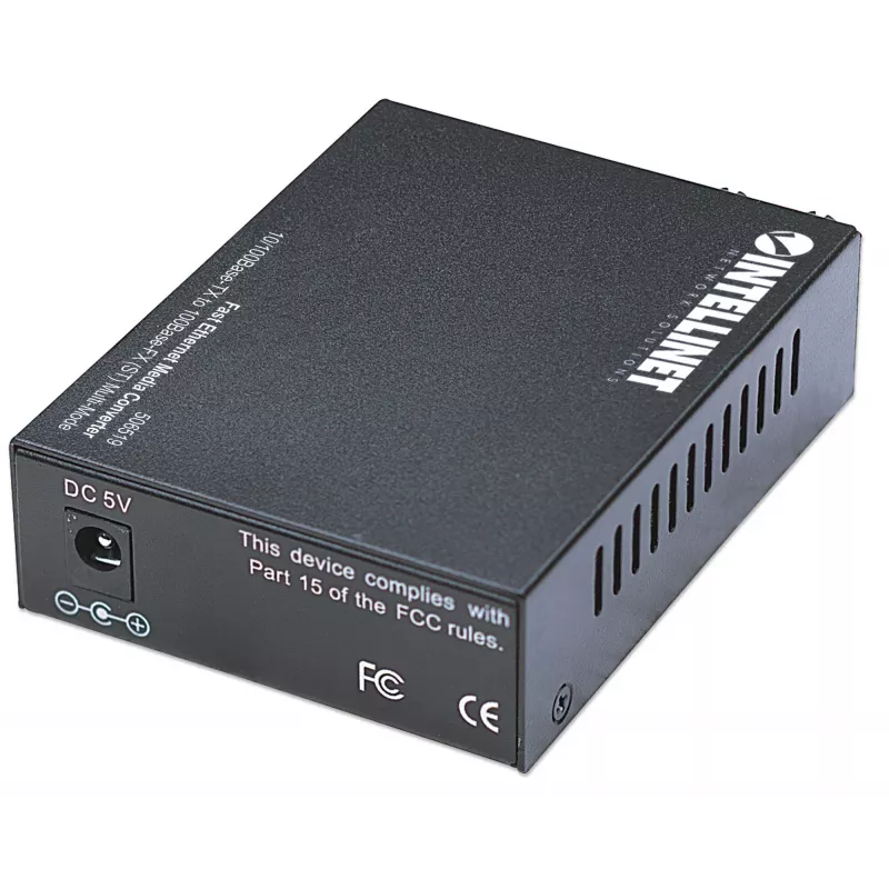 Intellinet Fast Ethernet-mediaconverter, 10/100Base-Tx naar 100Base-Fx (ST) multimode, 2 km (1,24 mijl)