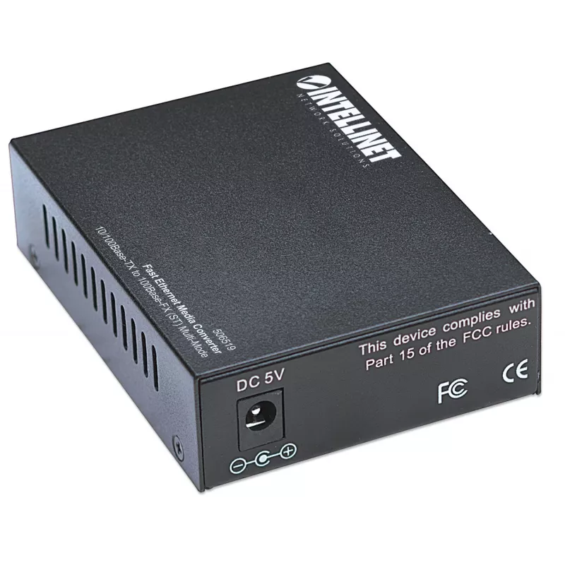 Intellinet Fast Ethernet-mediaconverter, 10/100Base-Tx naar 100Base-Fx (ST) multimode, 2 km (1,24 mijl)