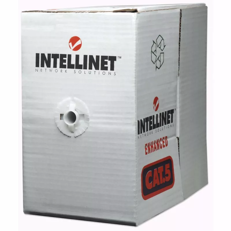 Intellinet netwerk bulk Cat6-kabel, 23 AWG, massieve draad, 305 m, grijs, CCA, U/UTP, doos