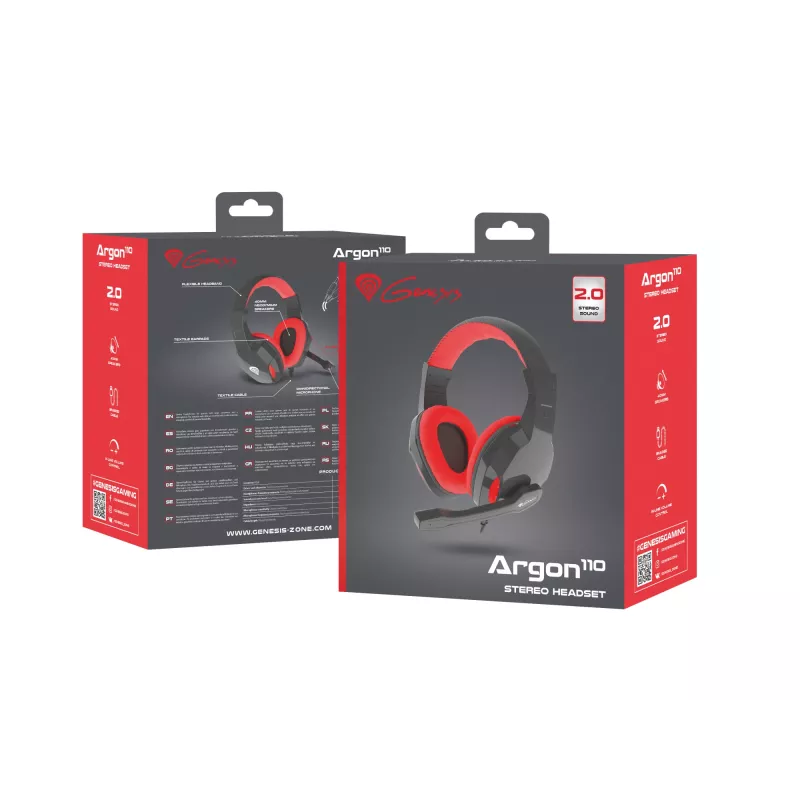 GENESIS Argon 110 headset bedrade headset hoofdband gaming zwart, rood