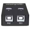 Manhattan 162005 automatische USB 2.0-deelschakelaar, 2 poorten, 480 Mbps
