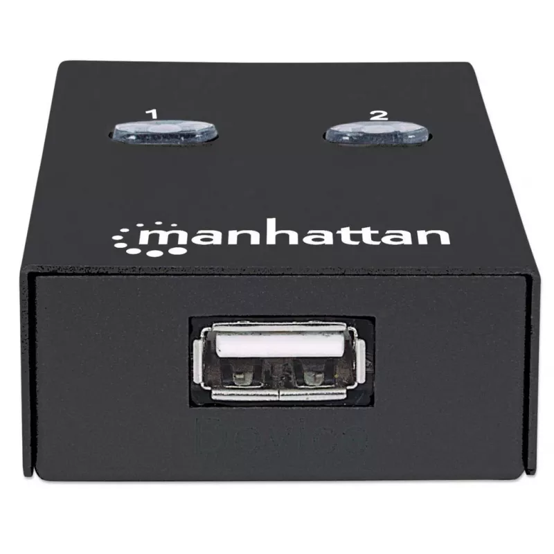Manhattan 162005 automatische USB 2.0-deelschakelaar, 2 poorten, 480 Mbps