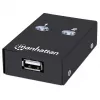 Manhattan 162005 automatische USB 2.0-deelschakelaar, 2 poorten, 480 Mbps