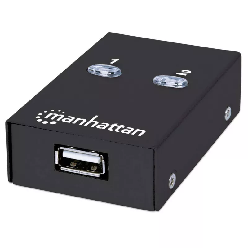 Manhattan 162005 automatische USB 2.0-deelschakelaar, 2 poorten, 480 Mbps
